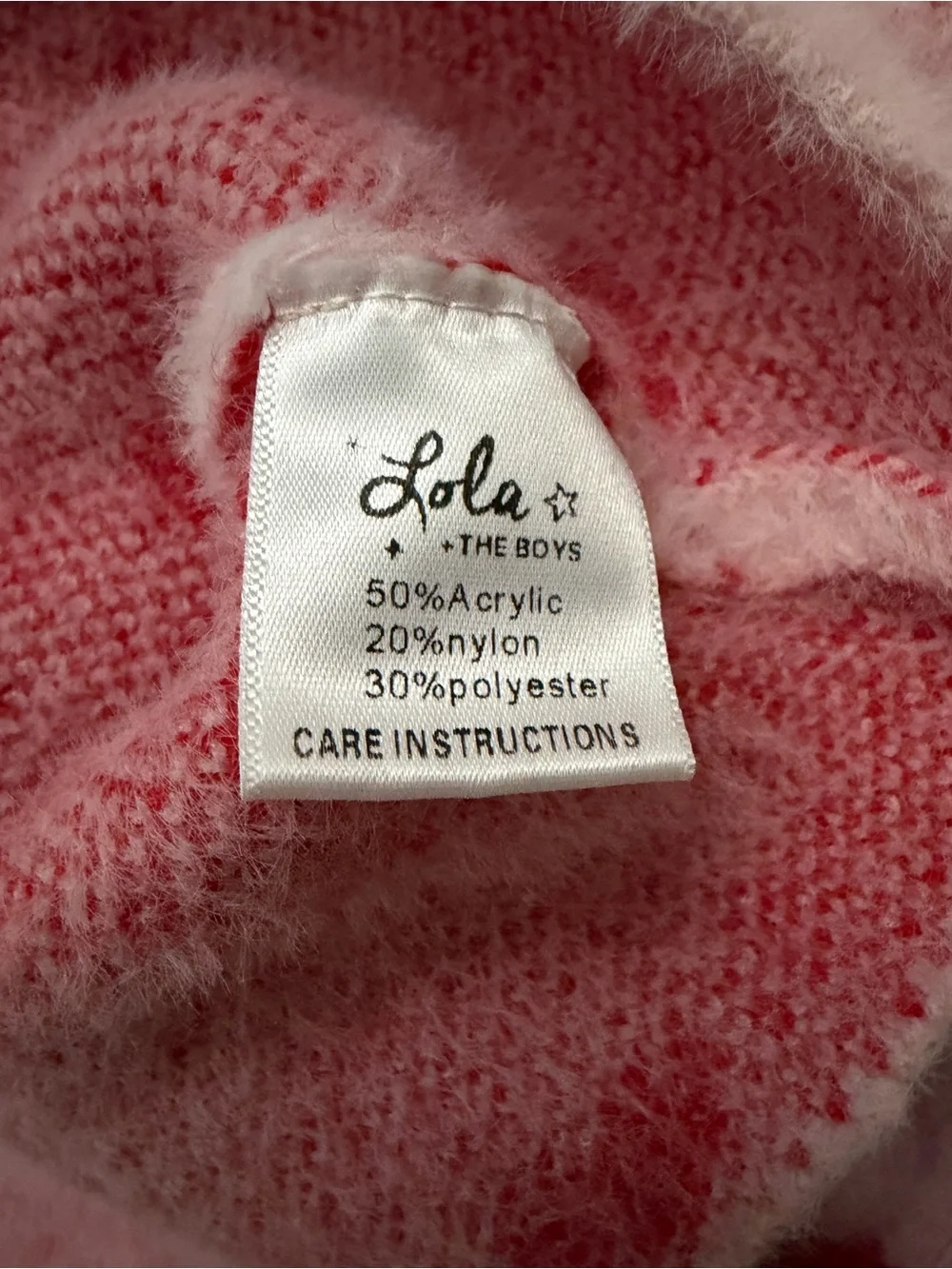 Lola + The Boys Pink Heart Sweater Dress Girls Size 10